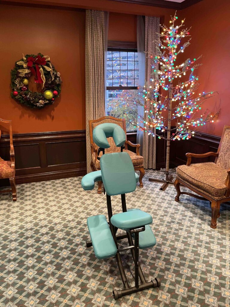 Chair Massage at holiday party